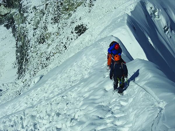 two men on island peak climbing expedition